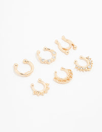 Gold Plated Faux Septum Rings 6-Pack - link has visual effect only