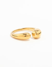 Waterproof Gold Plated Stainless Steel Open Band Ring - link has visual effect only