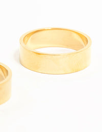 Waterproof Gold Plated Stainless Steel Cigar Band Rings 2-Pack - link has visual effect only