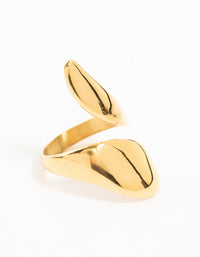 Waterproof Gold Plated Stainless Steel Elongated WrappedRing - link has visual effect only