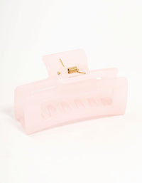 Small Shiny Pink Coated Claw Clip - link has visual effect only