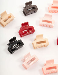 Multicoloured Open Mini Rectangle Claw Clips 12-Pack - link has visual effect only