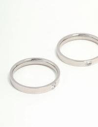 Waterproof Stainless Steel Stacking Rings 2-Pack - link has visual effect only