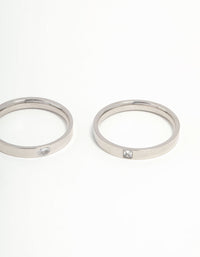 Waterproof Stainless Steel Stacking Rings 2-Pack - link has visual effect only