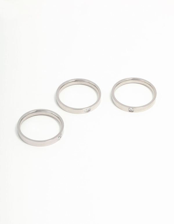 Waterproof Stainless Steel Stacking Rings 2-Pack