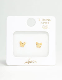 Gold Plated Sterling Silver Butterfly Stud Earrings - link has visual effect only