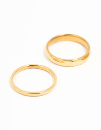 Waterproof  Gold Plated Stainless Steel Fanned Stacking Rings 3-Pack - link has visual effect only