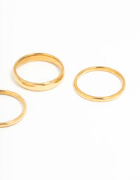 Waterproof  Gold Plated Stainless Steel Fanned Stacking Rings 3-Pack - link has visual effect only