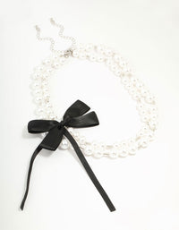 Pearl & Silver Beads Layered Necklace - link has visual effect only