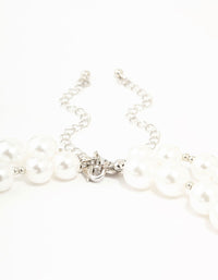 Pearl & Silver Beads Layered Necklace - link has visual effect only