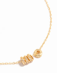 Gold Plated Cubic Zirconia Rings Pendant Necklace - link has visual effect only