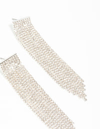 Silver Plated Cupchain Diamante Fringe Stud Earrings - link has visual effect only