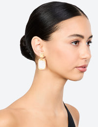 Gold Plated Molten Pearlescent Station Drop Earrings - link has visual effect only