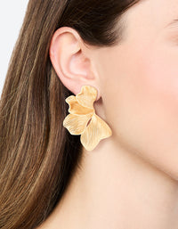 Gold Plated Organic Petal Stud Earrings - link has visual effect only