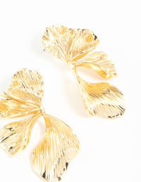 Gold Plated Organic Petal Stud Earrings - link has visual effect only