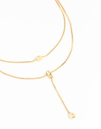 Gold Plated Box Chain Layered Necklace - link has visual effect only