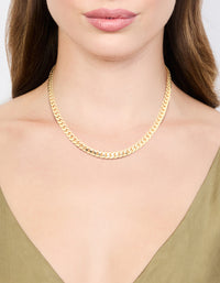 Gold Plated Flat Curb Chain Necklace - link has visual effect only