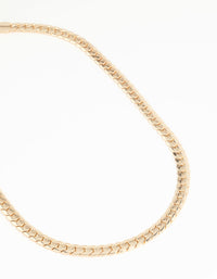 Gold Plated Flat Curb Chain Necklace - link has visual effect only