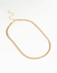 Gold Plated Flat Curb Chain Necklace - link has visual effect only