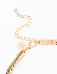 Gold Plated Flat Curb Chain Necklace - link has visual effect only