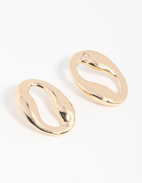 Gold Wavy Open Stud Earrings - link has visual effect only