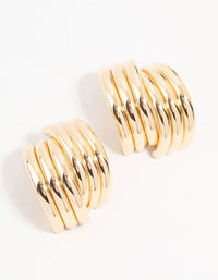 Gold Wrapped Stud Earrings - link has visual effect only