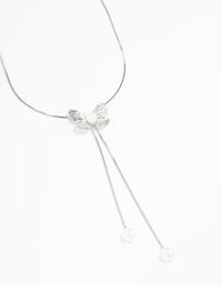 Silver Butterfly Pearl Y-Necklace - link has visual effect only