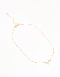 Gold Plated Open Double Heart Necklace - link has visual effect only