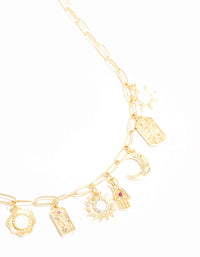 Gold Celestial Themed Charm Bracelet - link has visual effect only