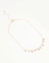 Gold Diamante Butterfly Drop Charm Necklace - link has visual effect only