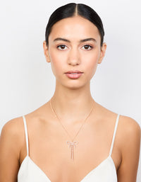 Gold Diamante Bow Drop Necklace - link has visual effect only