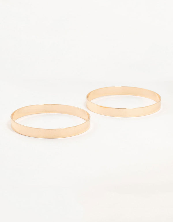 Gold Flat Bangles 2-Pack