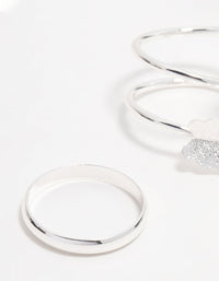 Silver Butterfly & Smooth Stacking Rings 3-Pack - link has visual effect only