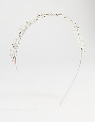 Silver Winding Leaves Headband