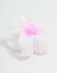 White & Pink Ombre Frangipani Claw Clip