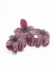 Purple Frangipani Trio Hair Claw Clip