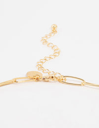 Gold Plated Fine Oval Link Necklace - link has visual effect only