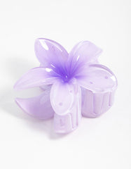 Purple Frangipani Hair Claw Clip