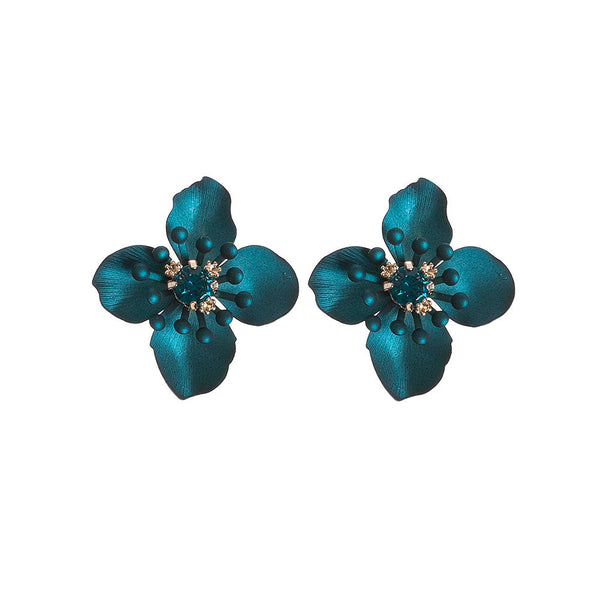 Emerald Petal Statement Studs