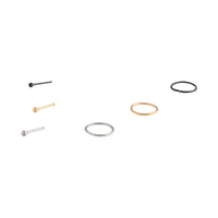 Mixed Metals Nose Ring Stud 6-Pack - link has visual effect only