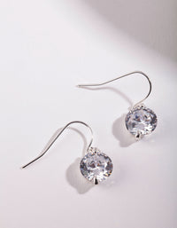 Silver Crystal Flower Earrings - link has visual effect only