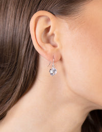 Silver Crystal Flower Earrings - link has visual effect only