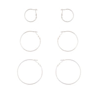 Silver Sleeper Round Hoop Trio - link has visual effect only