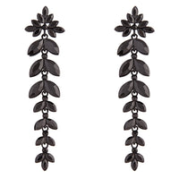 Black Graduated Floral Gem Drop Earrings - link has visual effect only