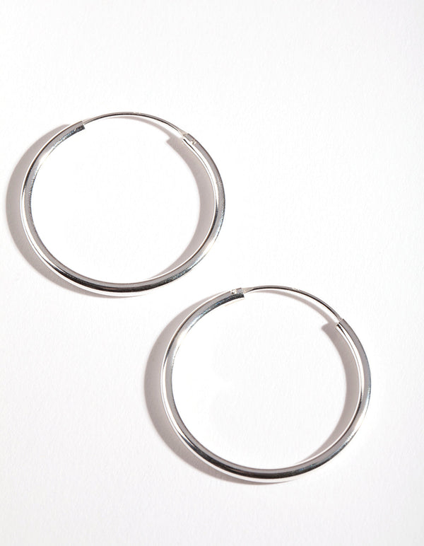 Silver hoop earrings small on sale thick