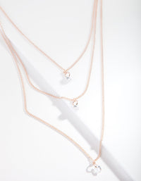 Rose Gold Cubic Zirconia Row Necklace - link has visual effect only