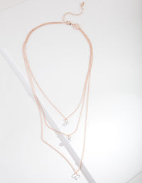 Rose Gold Cubic Zirconia Row Necklace - link has visual effect only