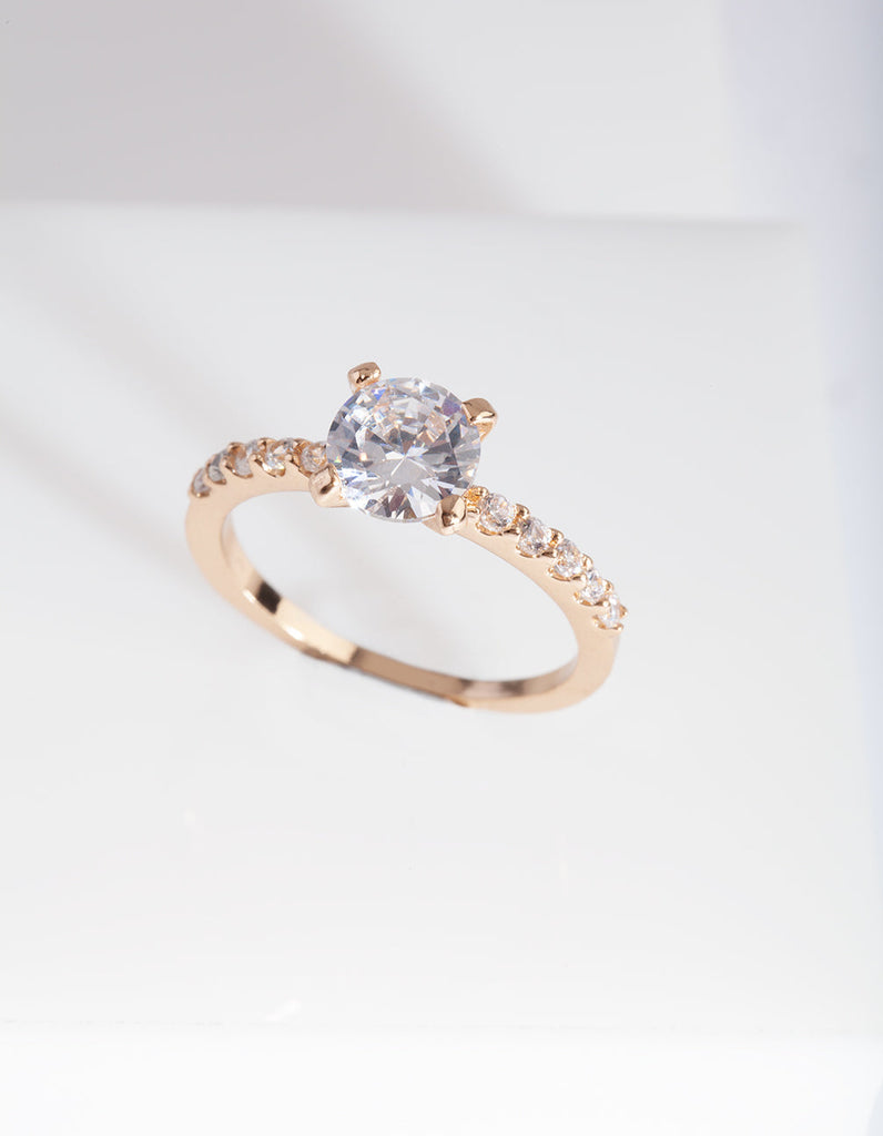 Gold Classic Engagement Style Ring - Lovisa