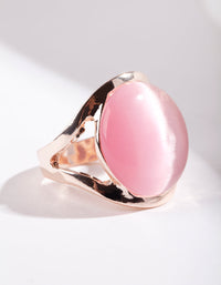 Rose Gold Large Cateye Round Ring - link has visual effect only