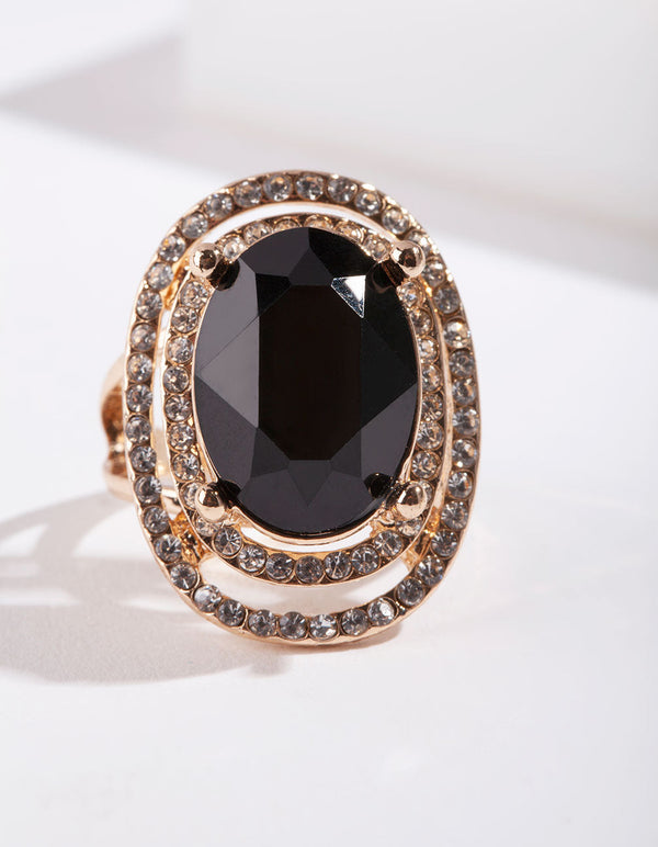 Black Gold Oval Ring